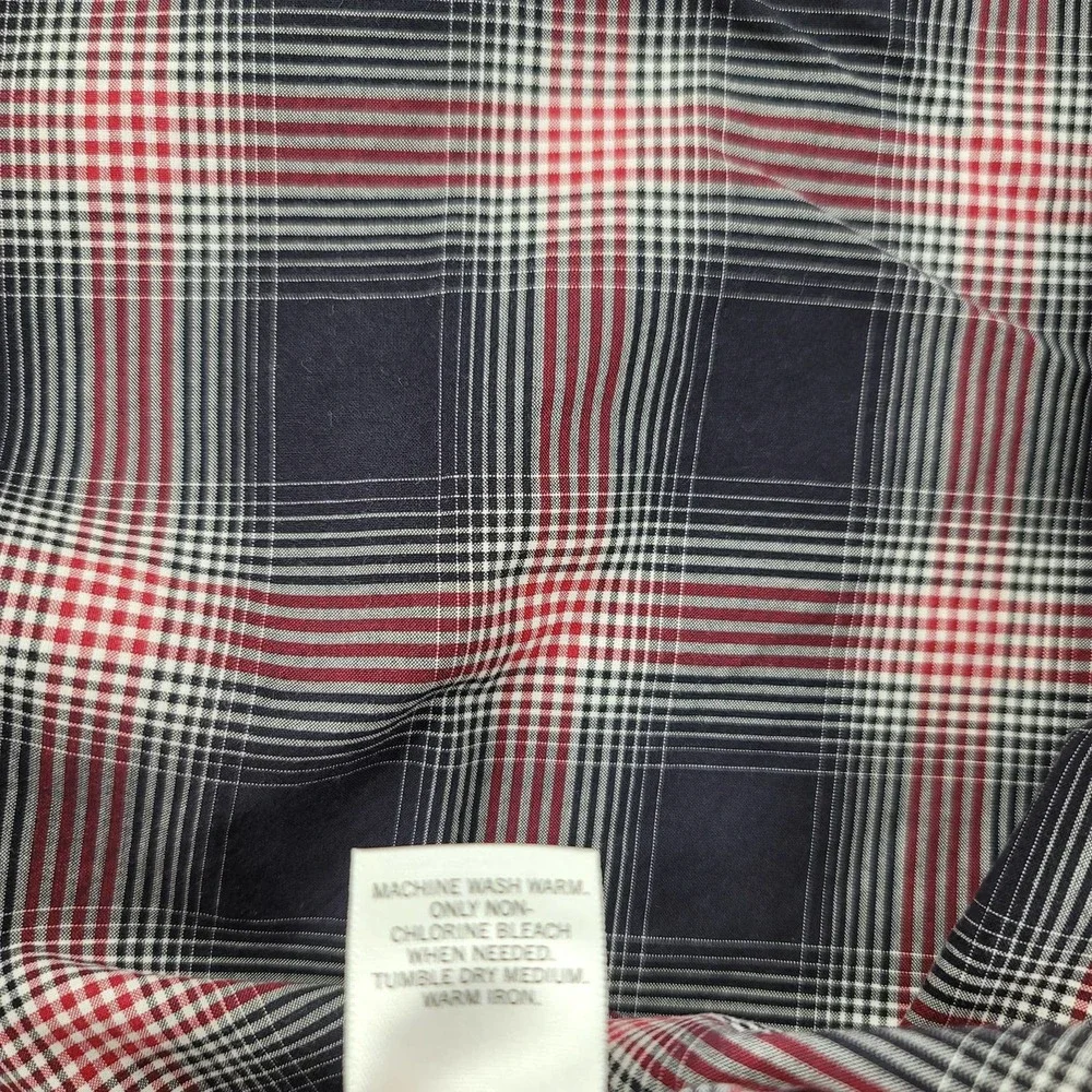 Banana Republic Shirt Mens XL Blue Red plaid Button Up Long‎ Sleeve Classiccore